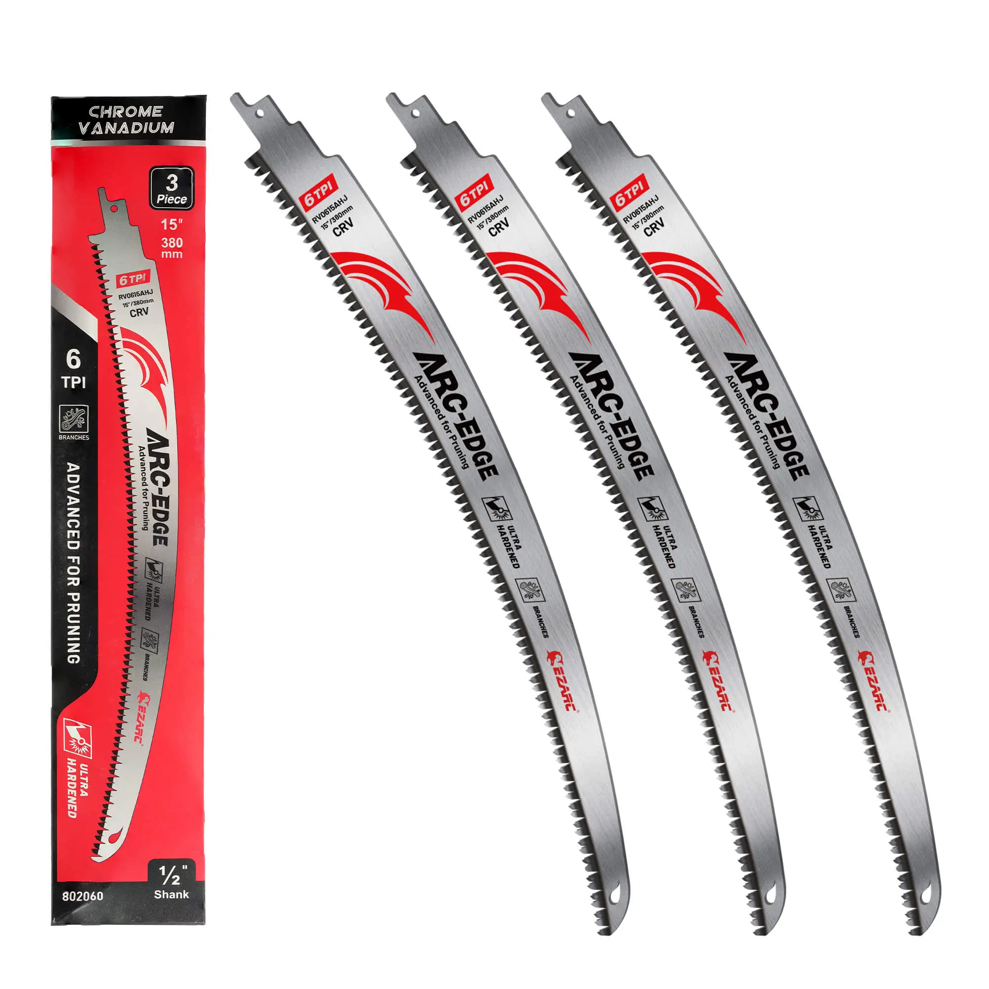 EZARC 15-Inch Japanese Style Heavy Duty Forged Blade Sawzall Blades - 6TPI Wood Cutting Tool for Tree Trimming, Backyard Maintenance, Father's Day Gift,father'sdaygifts