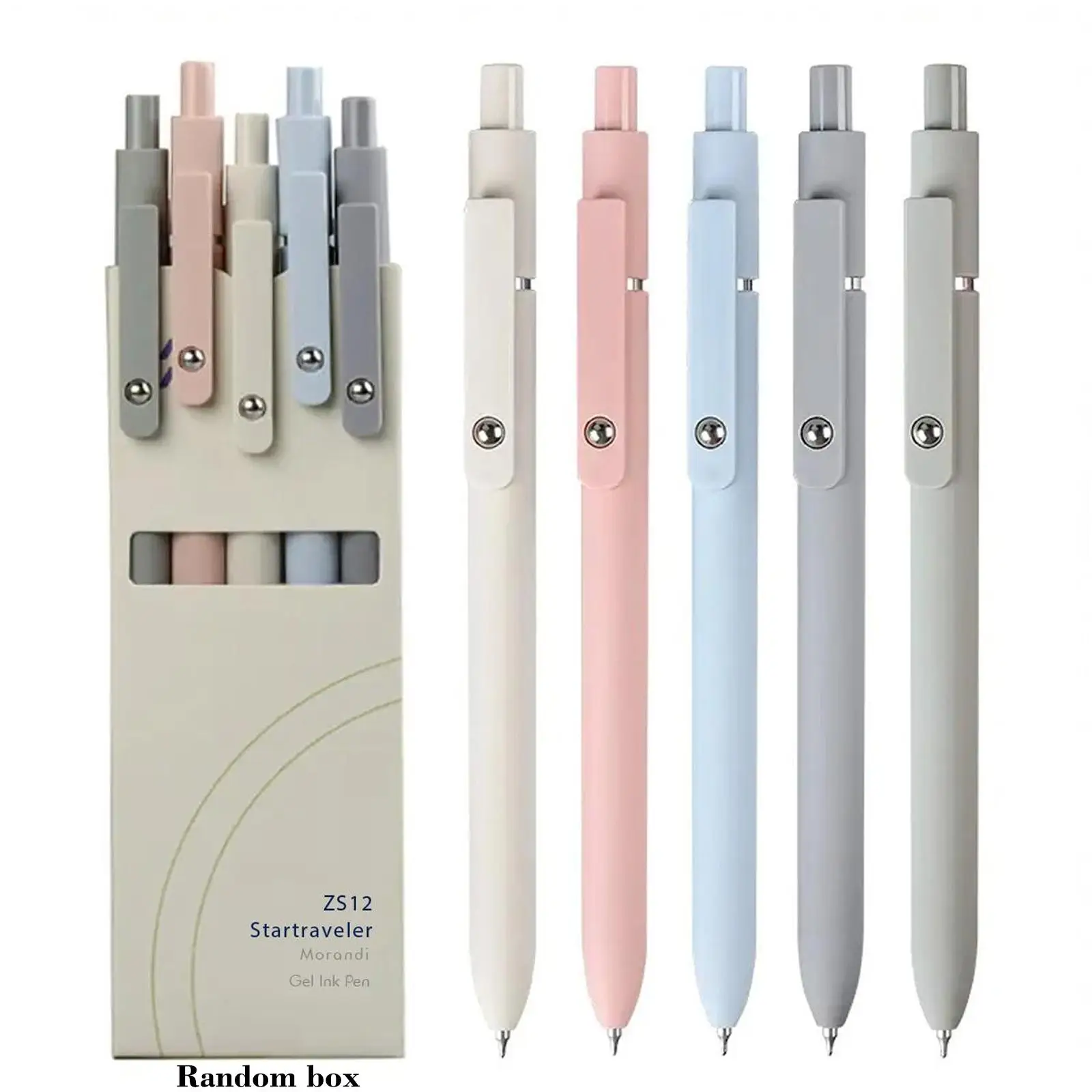 Minimalist Press Type Quick Drying Carbon Pen, 5 Counts Toot Pen Press Gel Pen for Journaling, Office Accessories, Stationary Supplies School Markers,