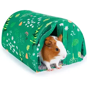 Guinea Pig Hideout Washable Guinea Pigs Tunnel with Curtains Hamster Hideout Cozy Guinea Piggy House Fit for Guinea Pig Cages Soft Guinea Pigs Accessories for Small  Hamster/Chinchilla/Bunny