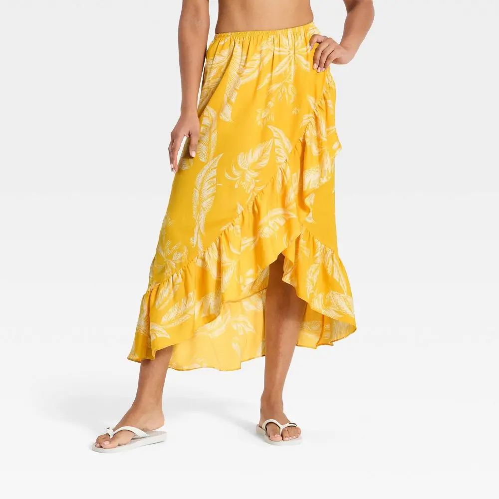 Women's Beachy Keen Maxi Skirt - A New Day Yellow XS