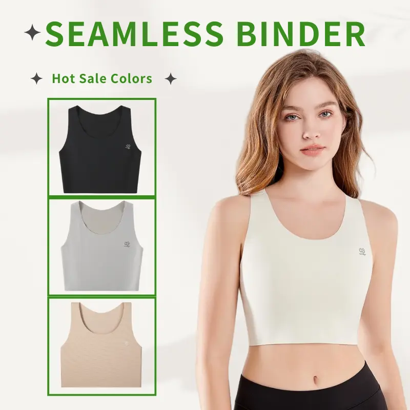 Seamless Flattening Binder Top–Chest Binder-Breathable All-Day Wear Comfort Compression with Skin-Friendly Stretch Fabric & Full Coverage for Neater Look Casual Sleeveless Minimalist Body Shapers