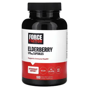 Force Factor Elderberry, 100 Vegetable Capsules (575 mg per Capsule)