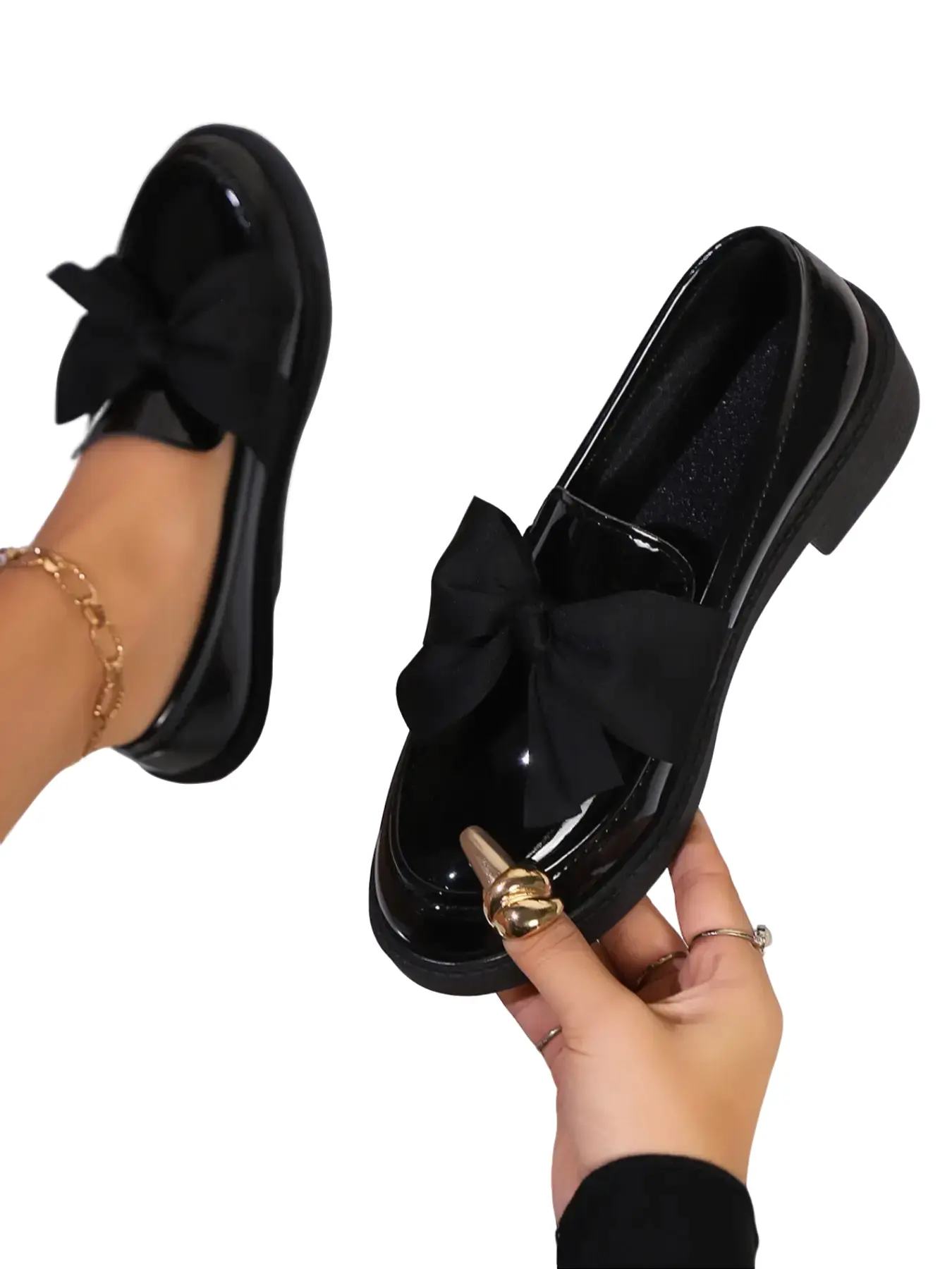 Women's Fashionable Bowknot Design Loafers, Casual Comfortable Flat Shoes for Daily Wear, Lightweight Breathable Shoes for Women & Girls