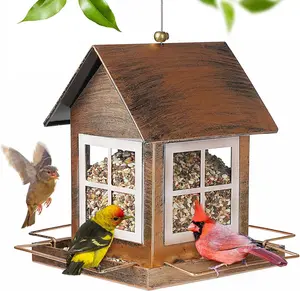 4LB House Bird Feeder, Hanging Metal Bird Feeder for Small Birds SAMHEOUTDOOR