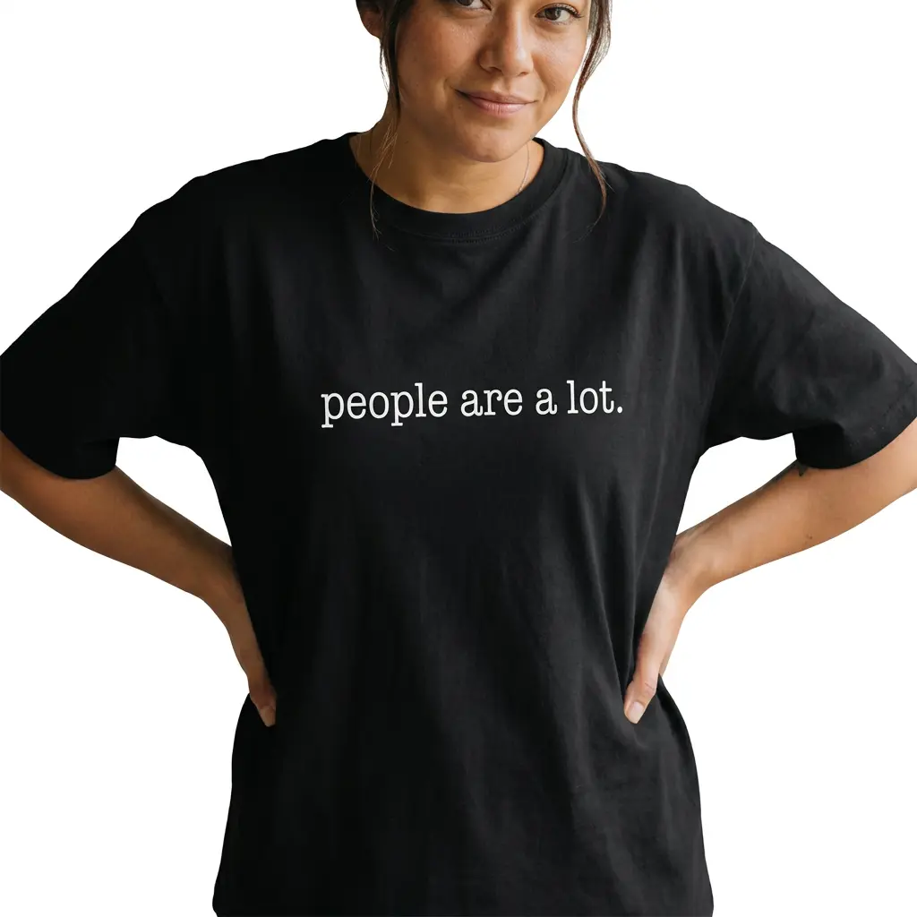 Funny Introvert Shirt Women People Are A Lot Sarcastic Graphic Tee Plus Size