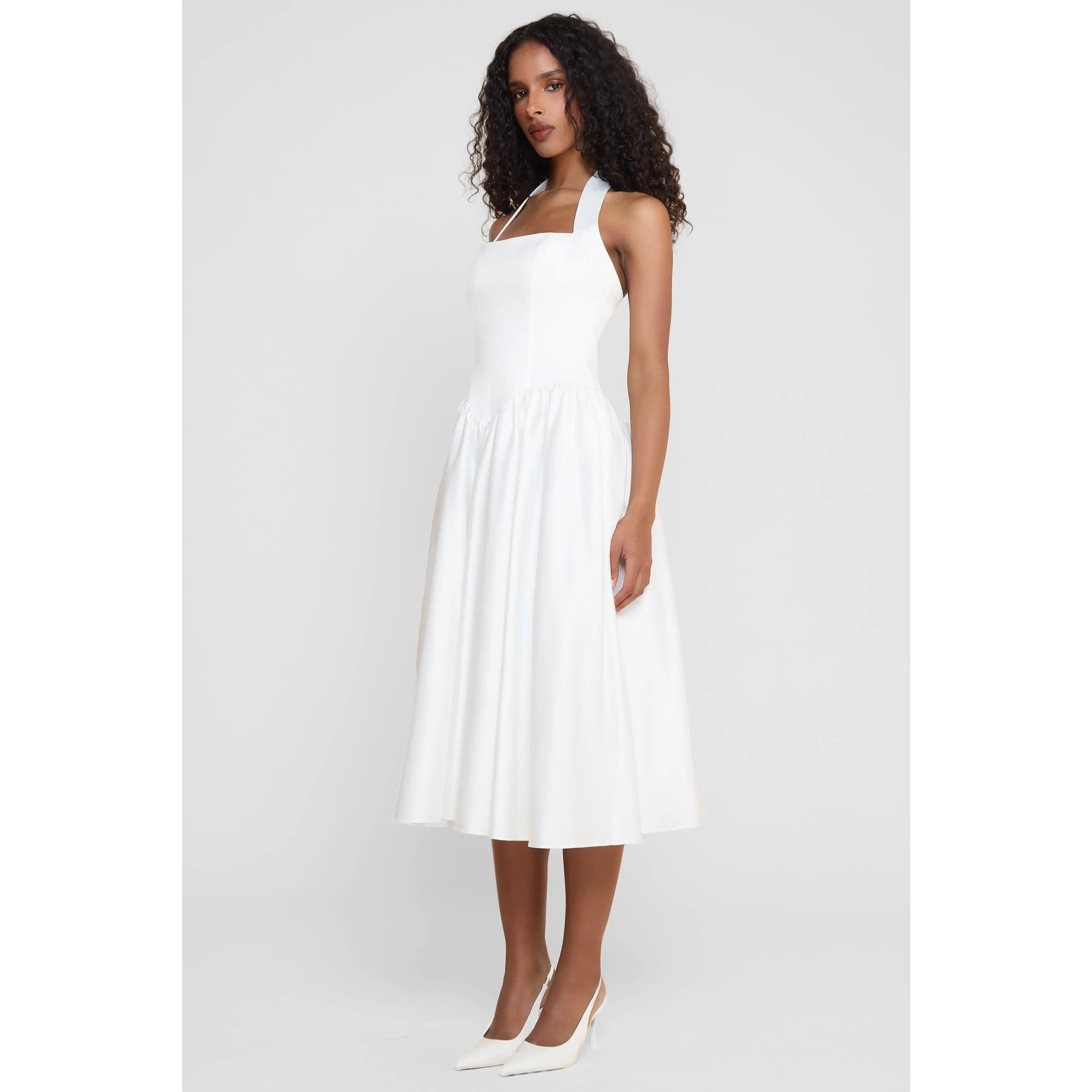 a line long sleeve midi dress RIVER COTTON SLUB 3/4 SLEEVE A-LINE MIDI DRESS – Velvet by Graham & Spencer