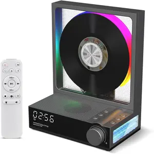 C229 Desktop Portable CD Player with  5.3,Built-in Speaker Hi-Fi Sound 8-14H ,Remote,RGB Light,Type-C  Play CDs, MP3, USB, AUX,TF Card (Grey)