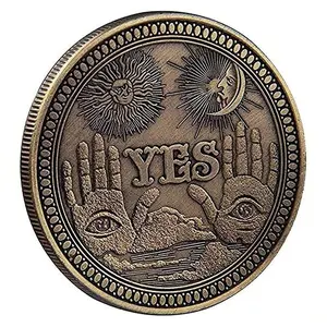 1pc Front Yes Or Back No Iron Lucky Coin,Sun & Hand Design Decoration Craft, Modern Iron Decoration Object For Home Best, Feng Shui Ornaments