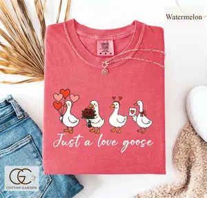 Just a Love Goose Valentine Day Comfort Colors T-shirt, Funny Valentine Shirt, Romantic Goose Tee, Cute Goose Lover Tee, Valentines Day Gift