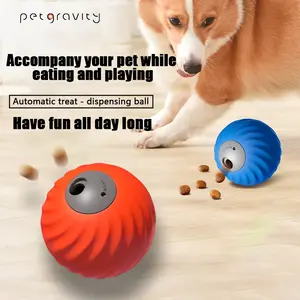 PetGravity 72mm Smart Dog Treat Ball TPU Bite-Proof Adjustable Treat Port Bouncing Interactive Toy Easy to Clean for Active Dogs
