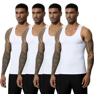 Arjen Kroos Men's Fitted Tank Top 4 Pack Athletic Activewear Quick Dry Cool Vests for Men