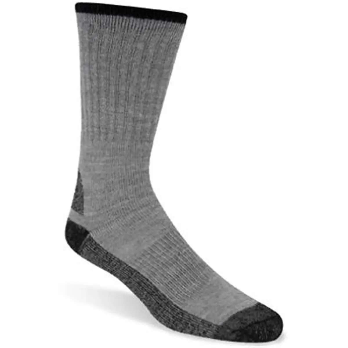 212 MAIN Men's Nylon Elastic Stretch Crew Length Anti-Microbe Work Socks Set - Wigwam Mills S1350-072-LG, 2-Pack Large Gray Bodied