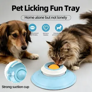 2-Piece Slow Feeder Pet Licking Tray - Slow Feeder Bowl with Strong Suction, Dental Cleaning Mat, Energy-Expending Mat for Cats, Fits Wet Food, Treats, Yogurt