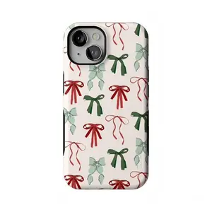 Coquette Christmas Bows Phone Case, Cute Christmas Cover For iPhone 17 16 15 14 13 12 11  And Samsung S25 24 23 22 21