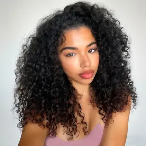 【Wear Go Half Wig】Curly Half Wig Human Hair Water Wave 250 Density Wear Go Glueless Wigs Human Hair 22 Inch Wet and Wavy 3 In 1 Half Wigs for Women Drawstring Seamless Flip Headband Wig Beginner Friendly