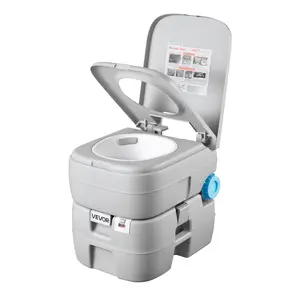 【FathersDayGift】VEVOR Portable Toilet, 7.9 Gallon Detachable Waste Tank, 200 Flushes, Camping Toilet for Adults, Outdoor Travel Potty with Level Indicator, Suitable for RV Travel, Camping, Hiking, Boating and Trips