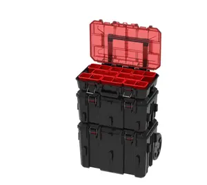 Hyper Tough Hyper Stack Heavy Duty 3 Piece Modular Rolling Toolbox System, Black