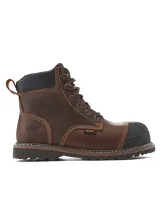 Kiwi Premium Brown Crazy Horse 6" Steel Toe Waterproof Cap-Toe Work Boots [R64100]