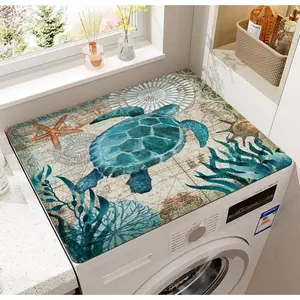 Turtle Diatomite Washer or Dryer Cover for the Top, Cute Protector Mat for Laudry Machine Dryer, Dust-proof Washing Machine Top Cover for Laundry Room Kitchen (Retro Turtle)