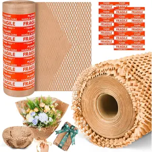 Honeycomb Packing Paper 12" x 55 ft -  Cushioning Wrap for Moving, Shipping, and Packaging | Recyclable Alternative to Bubble Wrap Roll | Packing Paper for Fragile Items & Electronics