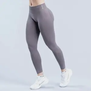 (With Logo) DFYNE Women's Seamless Leggings High Waistband Power Lift Support Gym Trousers