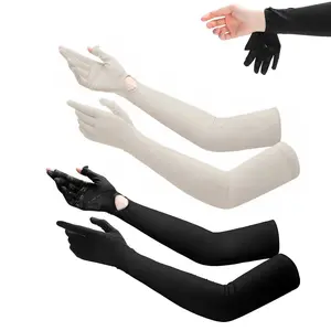 2 Pairs Long Arm Gloves for Men & Women, Touch Screen Compatible, Sunshade Driving Gloves, Motorcycle Riding Gloves, Motorbike Gloves, Breathable & Lightweight, Anti-Slip Grip, Ideal for Outdoor Sports, Cycling, Hiking, Fishing and Daily
