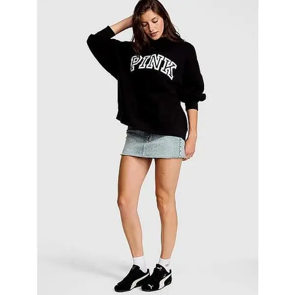 PINK Campus Fleece™ Oversized Mock-Neck Sweatshirt