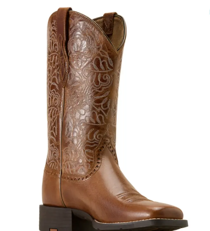 Ariat Women's Round Up Remuda Performance Western Boots - Broad Square Toe Color Tan