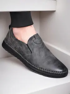 New Men's One-Step Classic Business Flat Leather Shoes, Casual Lazy Low Top Loafers, Simple Versatile Formal Slip-Ons, Fashionable All Seasons