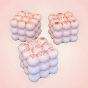 Candle Soy Candles Made in Cube Shapes with Unique Design and Color