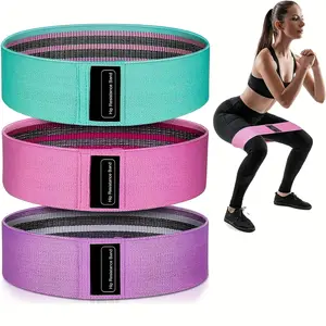Resistance Bands, Fabric Exercise Loops for Home Workouts, Yoga and Pilates, Non-Slip Elastic Bands with Multiple Tensions