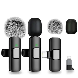 Professional Wireless Mini Microphone for iPhone, iPad, Android Phone - Bluetooth Lavalier Microphone for Video Recording - Clip-on USB C Microphone for Live Streaming, Vlogging