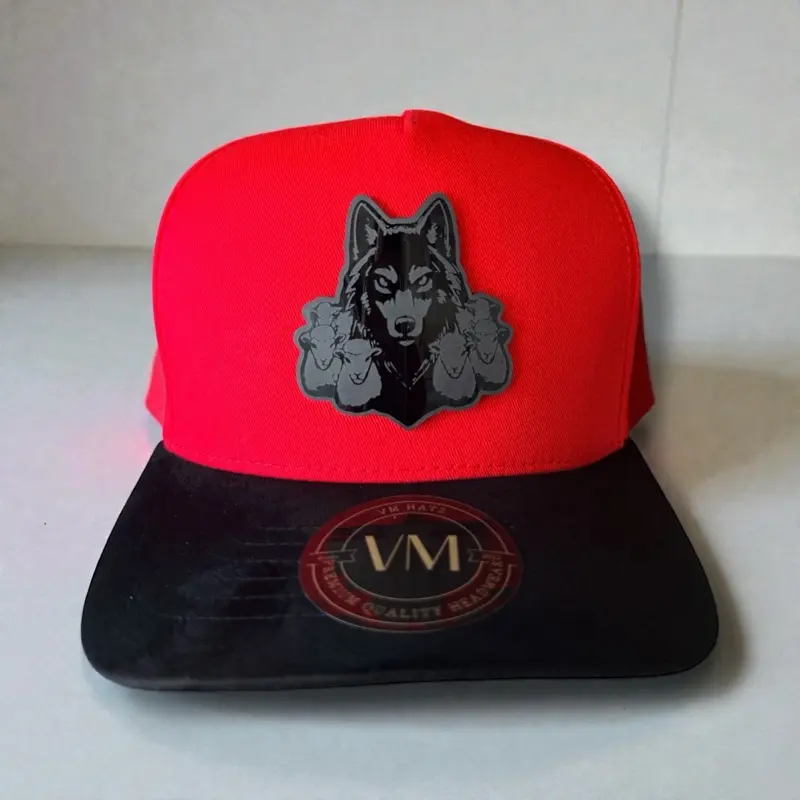 Classic Snapback Cap with Embroidered Wolf Logo and Suede Visor - Adjustable Streetwear Headwear