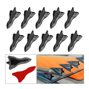 Air Vortex Generator Diffuser Shark Fin 6pcs Set Kit Compatible with Spoiler Roof Wing Pointed End Style Black