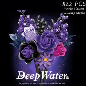 The perfect Valentine's Day gift: forever building flower. Black rose bouquet assembly kit. Preserved flower plant puzzle set. Designed exclusively for goddesses. Elegant Gothic-style artificial floral decorations. home decor. Ideal gifts for New Year 。