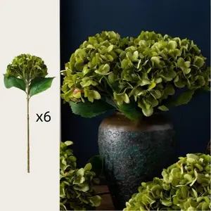 6 Pcs Realistic Hydrangea Bouquet, Lifelike Silk Flowers, Ideal for Home Decor, Wedding Centerpieces, Spring Floral Arrangements
