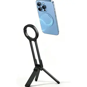 Carabiner Phone Tripod, Magnetic Phone Holder with Strong Grip for Desk, Portable Hands Free Phone Mount for Compatible with iPhone 17 16 15 14 13 12 Series  ,Travel & Daily Vlog Shooting