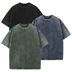 3 Pack Acid Wash Unisex Oversized Cotton T-Shirt Crew Neck Half Short Sleeve Summer Top Casual Loose Fit Solid Streetwear Vintage Tee Loose Fit Short Sleeve Casual Streetwear Baggy Washed Unisex Tops