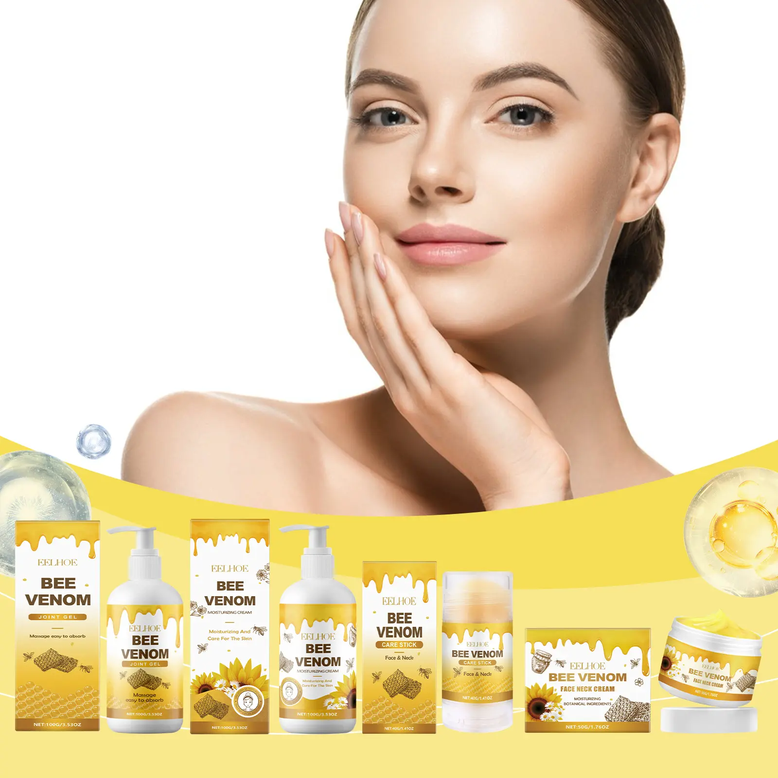 Face-to-Neck Magic Stick!  3-in-1 Bee Venom Cream for Frown Lines/Dryness.Nature's Botox Dupe!  Bee Venom Firming Cream for '11's' & Tech Neck. 98% Natural & Non-Irritating