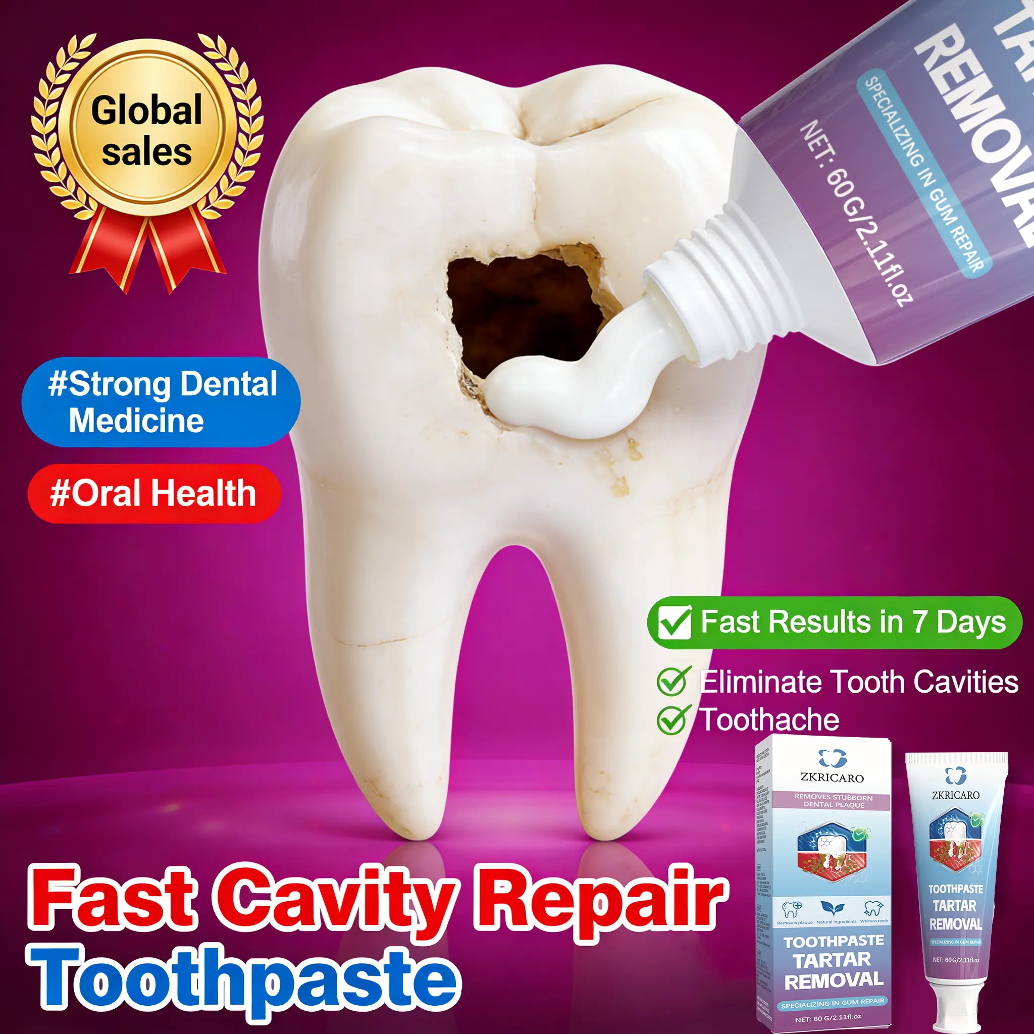 Daily Defense Toothpaste ZKRICARO Caries Prevention Toothpaste for Family Use - TikTok Shop