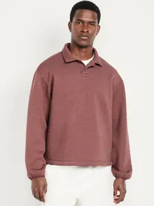 Old Navy Men's Bounce Fleece Oversized Polo Sweatshirt