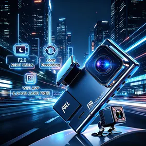 4K 3-Channel Dash Cam Front Rear Cabin, Car Camera with Night Vision F2.0, 24H Parking Monitor G-Sensor Loop Recording WiFi APP, Include 64GB Card
