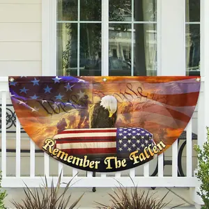 American Army Veteran Flag - Non-Pleated American Fan Flag Bunting- Veteran Gifts for Men Women, Patriotic 4th of July Memorial Day Decorations Outdoor for Home Garden Decor