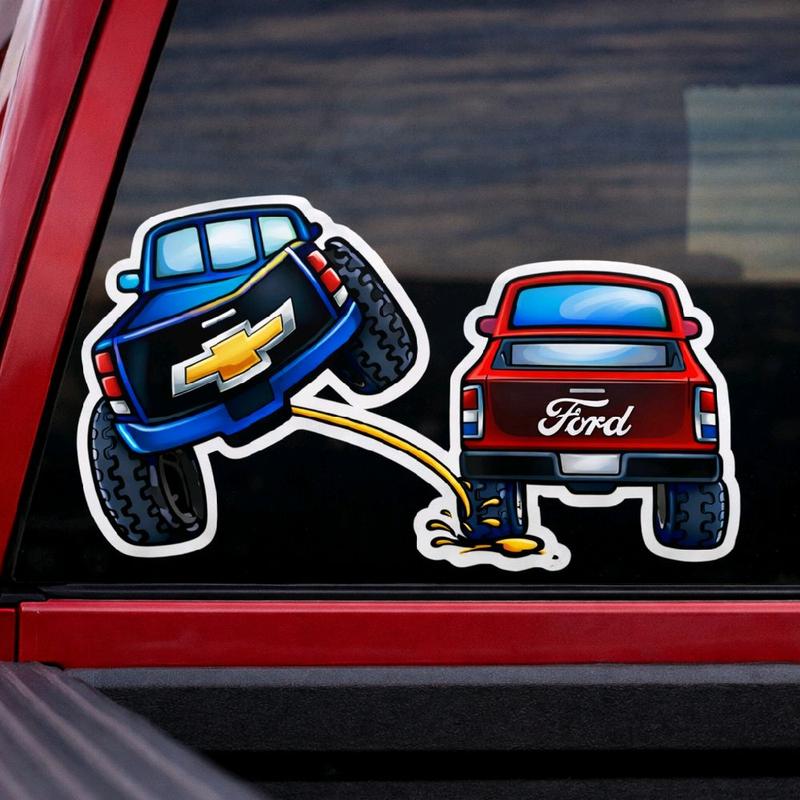 Chevy pee on Ford decal | Truck rivals | rear window decals | Silverado Car Vehicle Decoration