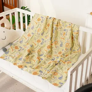 Baby's Floral Print Gauze Swaddling Blanket, Soft Comfortable Breathable Baby Blanket, Newborn Infant Bedding Supplies, Baby Essentials, Swaddle