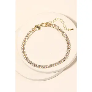 Layered Rhinestone Anklet