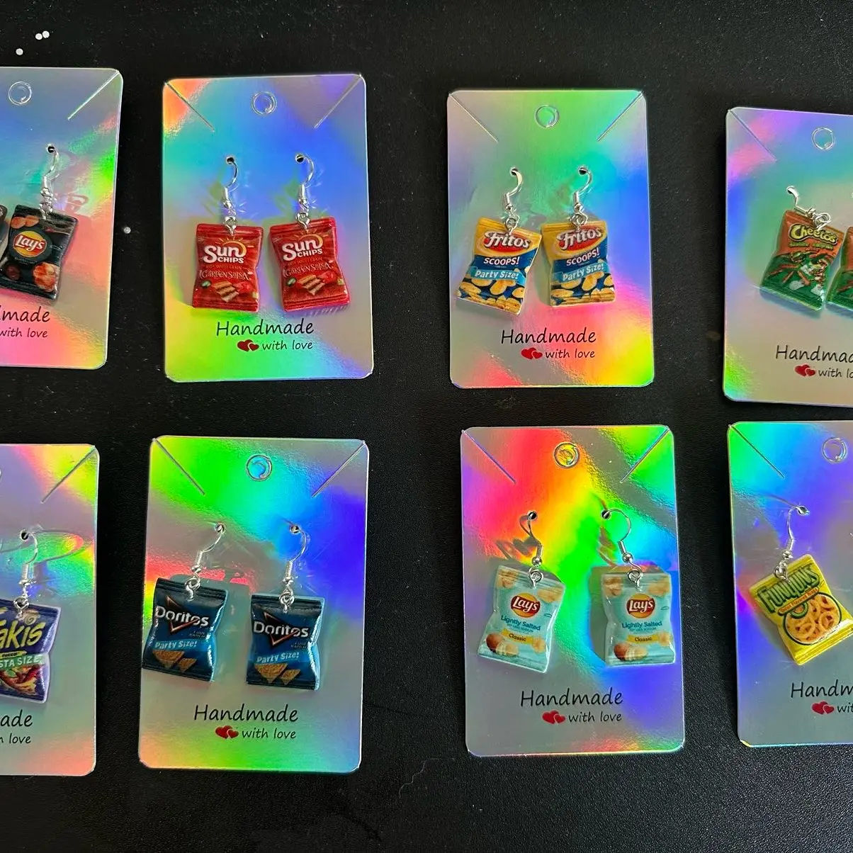 Potato chip earrings