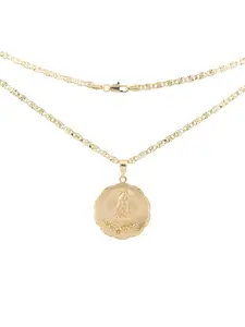 Gold-Plated Virgin Mary Pendant with Floral Details Choose 18-inch or 24-inch Chain Symbol Of Faith Meaningful Jewelry