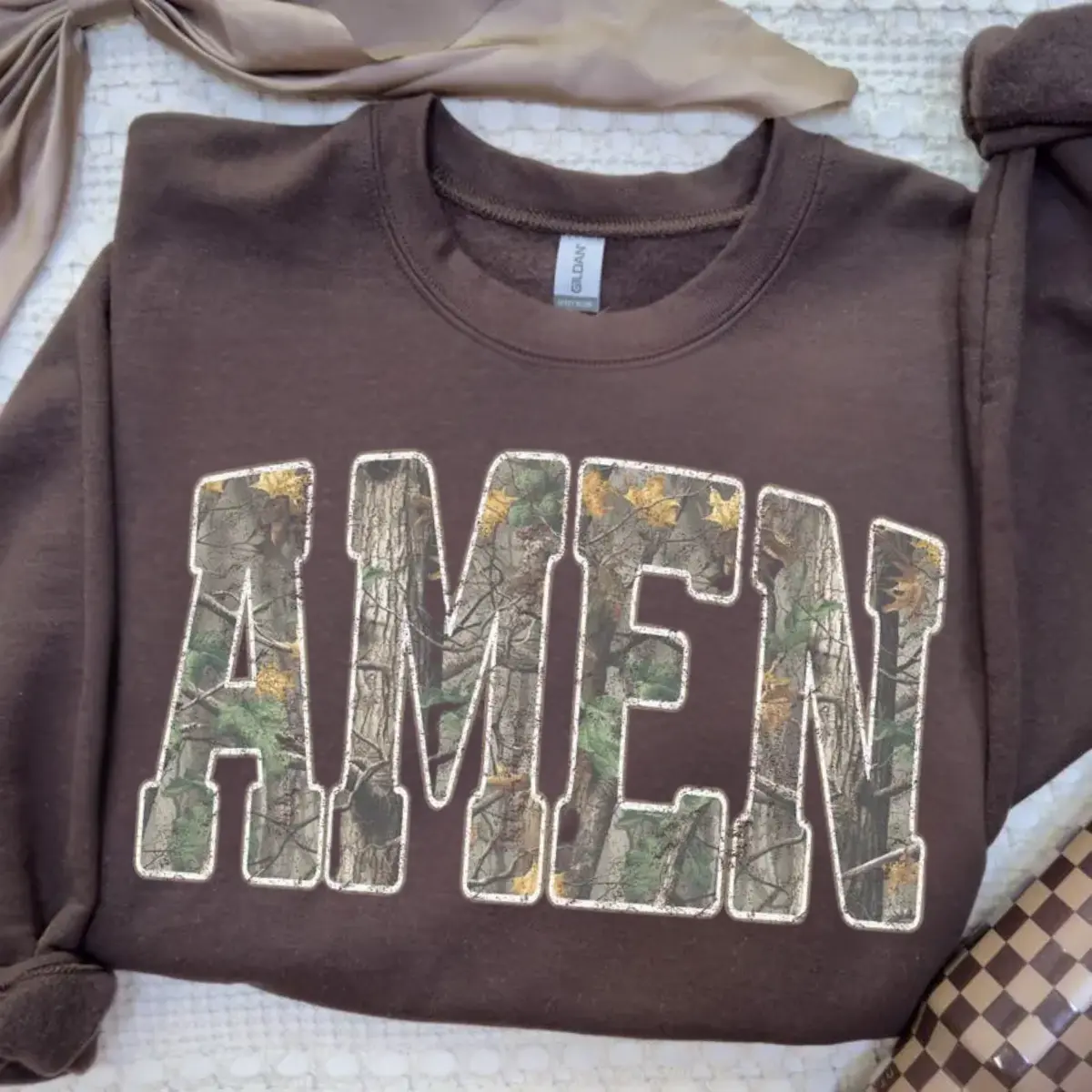 Amen Sweatshirt, western clothing, western tops, western outfit women, Camo Christian Shirt, graphic tees women, Retro Faith Sweatshirt, Bible Verse Sweater, Retro Religious Shirt