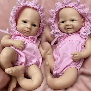 12.6inch/32cm Unpainted Reborn Silicone Girl Doll Vivienne And Elijah Handmade Soft Skin Full Body Soft Solid Silicone Newborn Baby Girl Dolls Perfect For Birthday Gifts